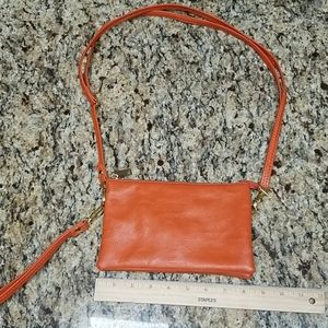 Orange Five Pocket Purse w/Wrist or Shoulder Strap